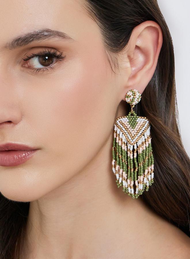 ستايلي أقراط متدلية مطرزة بشرابات - Image 2